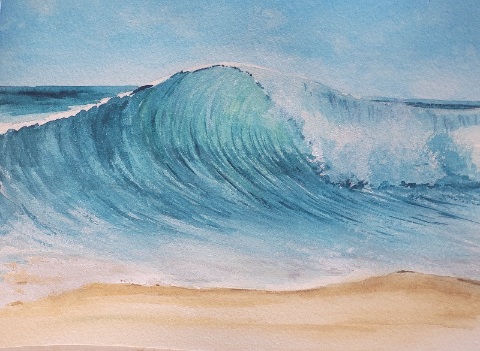 Aquarelle vague peinture marine nov 2025 David Quant