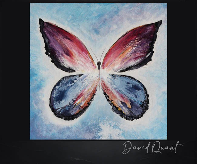 Peintures papillon tableau David Quant acrylique sur toile