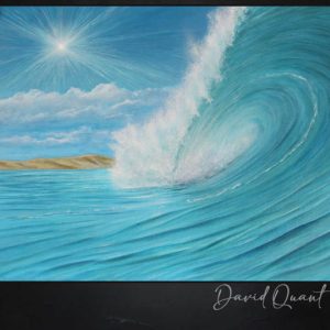 Seestück „Welle und Dünen“, Acrylgemälde von David Quant, Originalkunstwerk